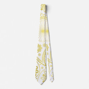 Gold paisley pattern tie