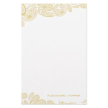 Gold Paisley Personalized Stationery