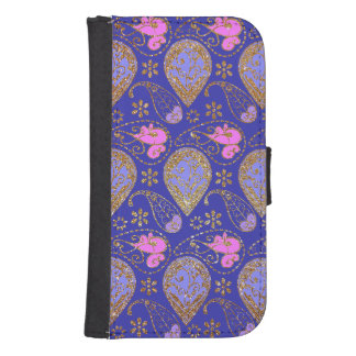Gold Paisley Samsung S4 Wallet Case