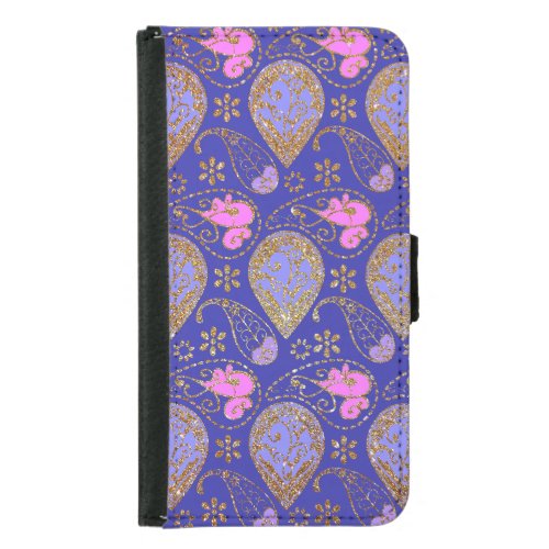 Gold Paisley Samsung S5 Wallet Case