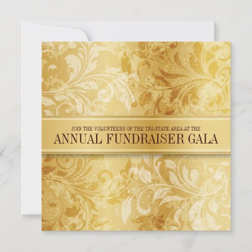 Gold Paisley Swirl Event Invitation