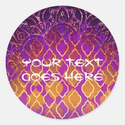 Gold Palace Arabian Nights Sweet 16 Birthday Party Classic Round Sticker