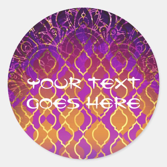 Gold Palace Arabian Nights Sweet 16 Birthday Party Classic Round Sticker (Front)