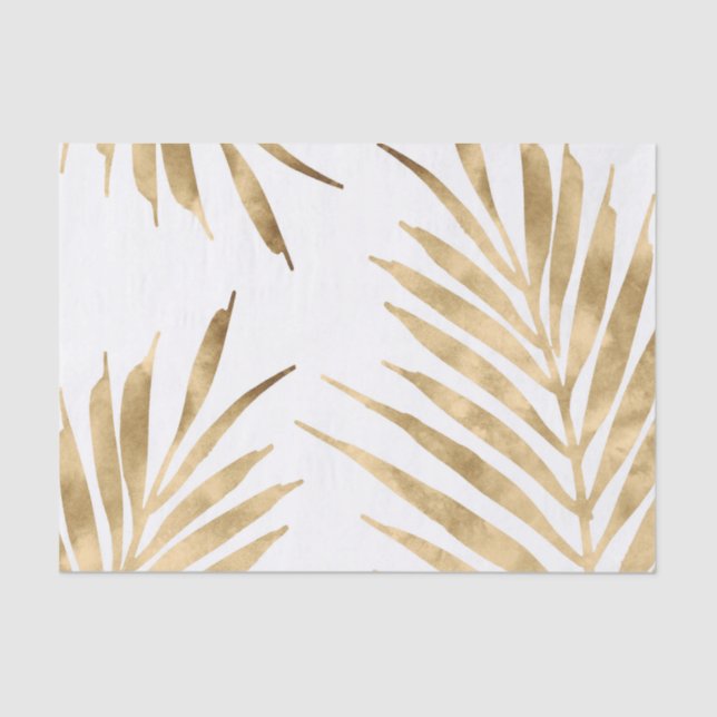 Gold Palm Fronds Tissue Paper (Front)