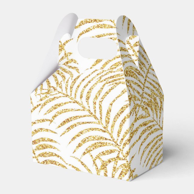 Gold Palm Gift Favor Box (Front Side)
