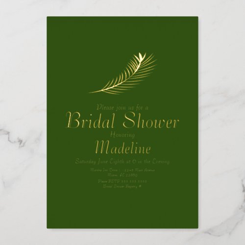 Gold Palm Leaf Wedding Foil Pressed Card