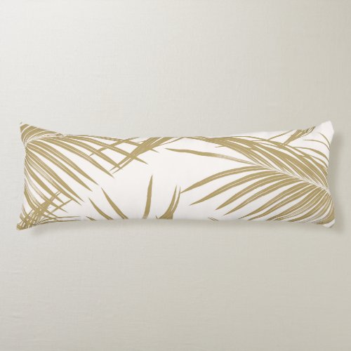 Gold Palm Leaves Dream 1 tropical Body Pillow