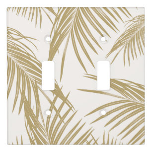 Gold Palm Leaves Dream #1 #tropical Light Switch Cover