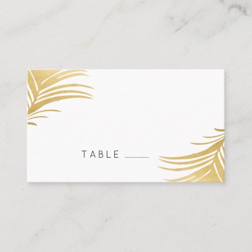 Gold Palm Leaves Modern Beach Place Cards