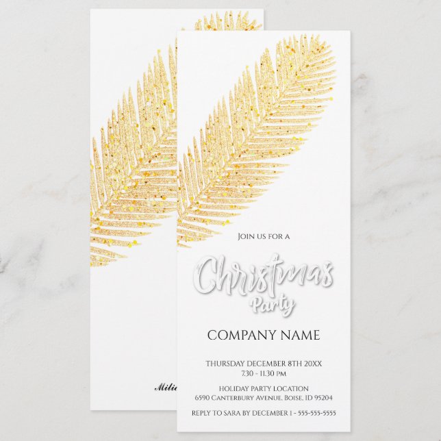Gold Palm on Black Cute Company Elegant Christmas (Front/Back)