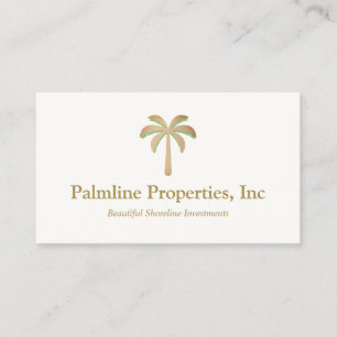 Gold Palm Tree Beach Front Real Estate  Calling Ca Card