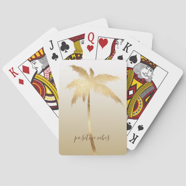 Gold Palm Tree Dream Ombre     Poker Cards (Back)