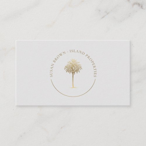 Gold Palm Tree Logo Business Card