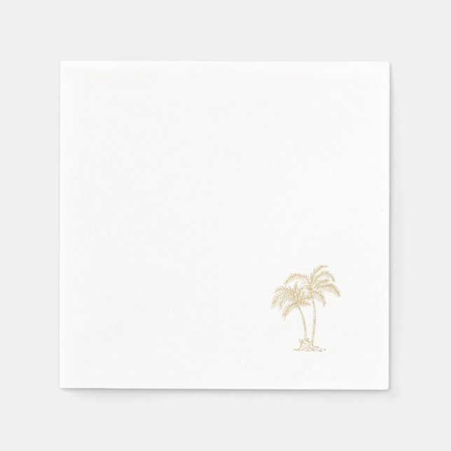Gold Palm Tree  Napkins (Front)