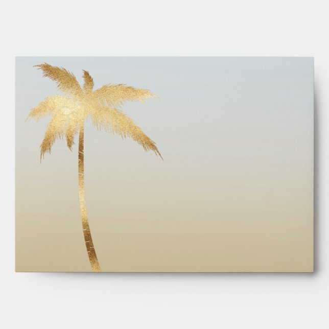 Gold Palm Tree Ombre Envelope (Front)