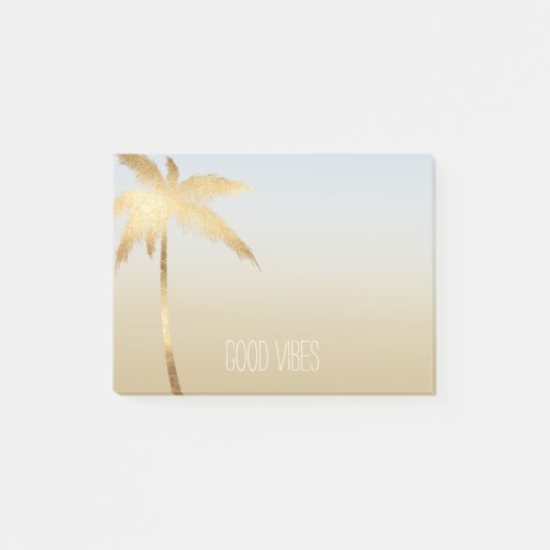 Gold Palm Tree Ombre Post_it Notes