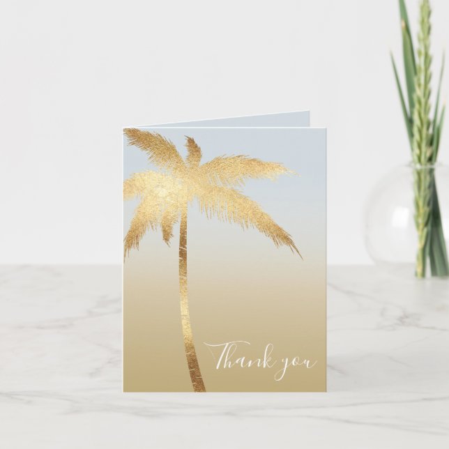 Gold Palm Tree Ombre Thank you (Front)