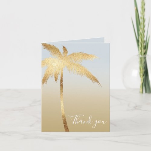 Gold Palm Tree Ombre Thank you