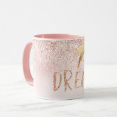 Gold Palm Trees Pink Ombre Glitter Dream       Mug (Front Left)