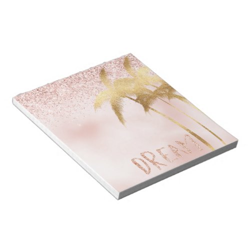 Gold Palm Trees Pink Ombre Glitter Dream      Notepad