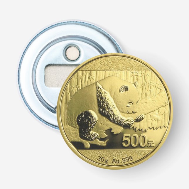 Gold Panda coin Bottle Opener (Front)