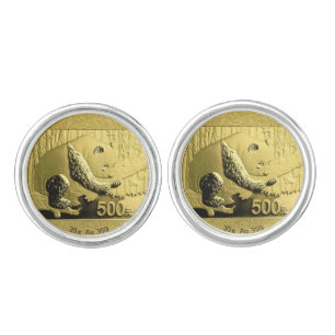 Gold Panda coin Cufflinks