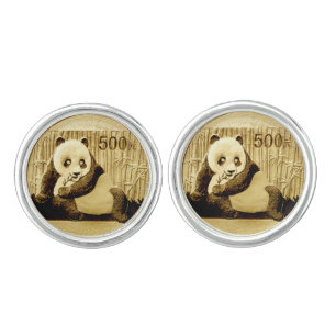 Gold Panda coin Cufflinks