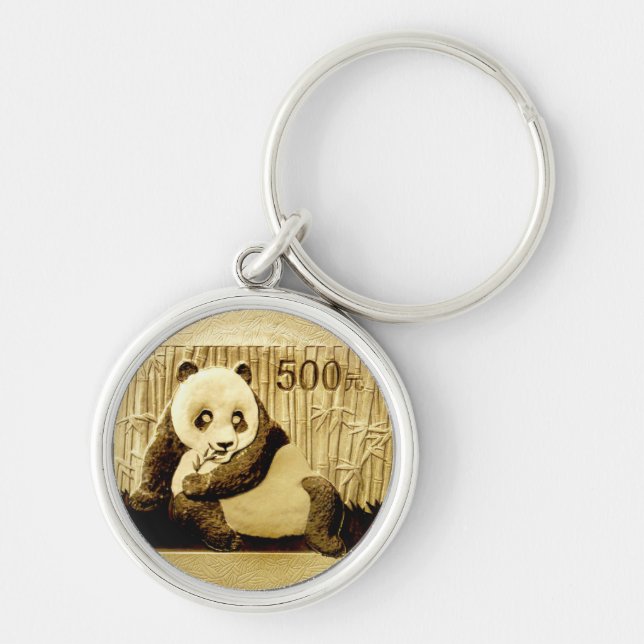 Gold Panda coin Keychain (Front)
