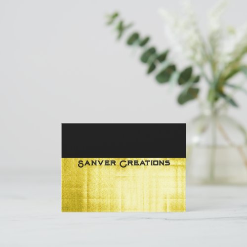 Gold Paneled Black Business Card