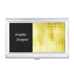 Gold Paneled Black Business Card Case
