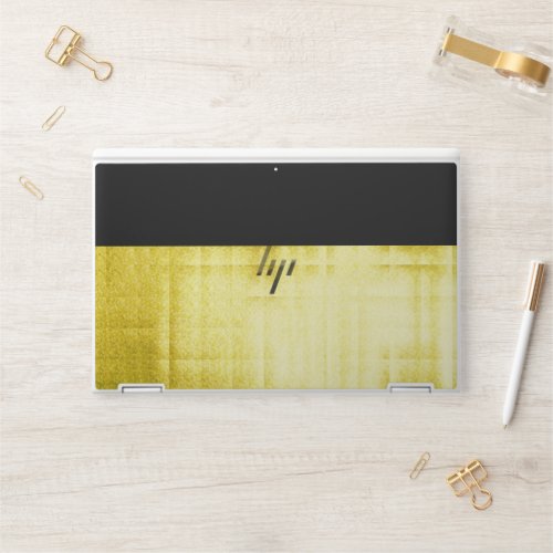 Gold Paneled Black HP Laptop Skin