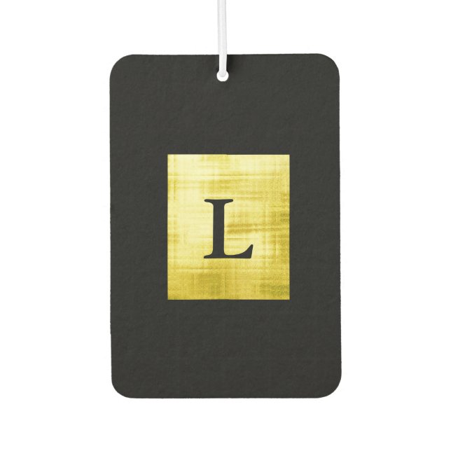 Gold Paneled Black-II Air Freshener (Front)