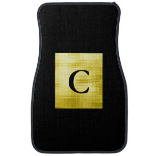 Gold Paneled Black-II Car Floor Mat