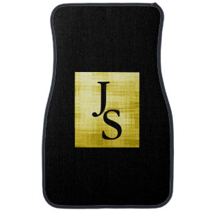 Gold Paneled Black-II Car Floor Mat