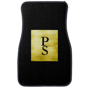 Gold Paneled Black-II Car Floor Mat