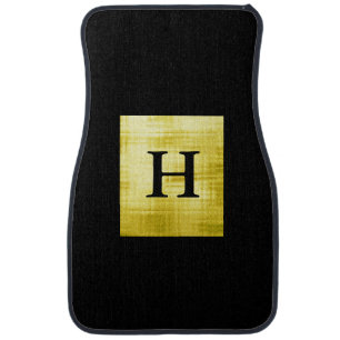 Gold Paneled Black-II Car Floor Mat
