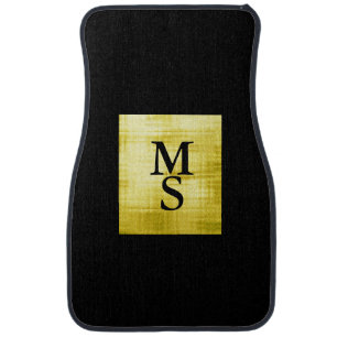 Gold Paneled Black-II Car Floor Mat