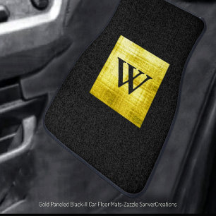 Gold Paneled Black-II Car Floor Mat