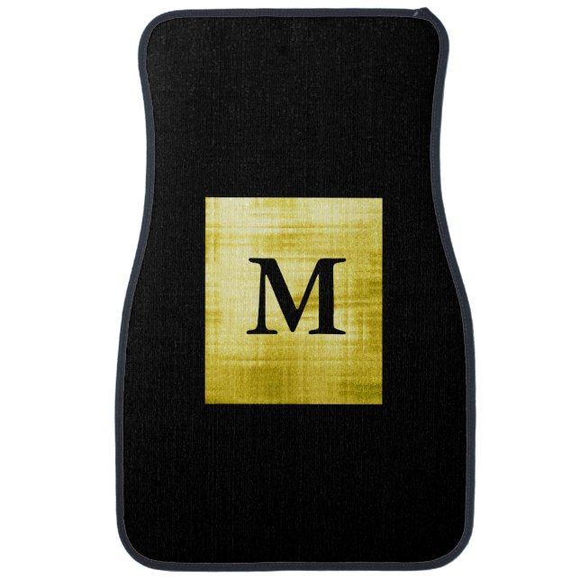 Gold Paneled Black-II Car Floor Mat (Front)