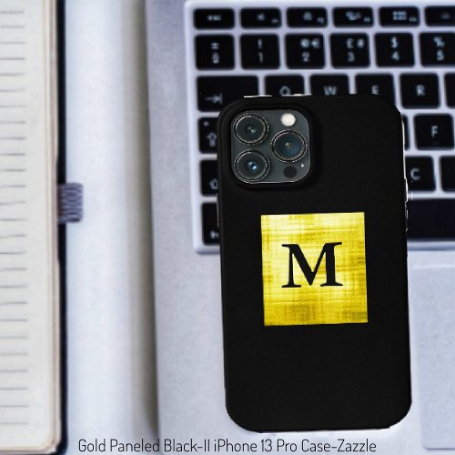 Gold Paneled Black_II iPhone 13 Pro Max Case