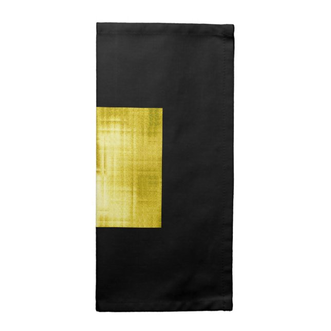 Gold Paneled Black-II Cloth Napkin (Half Fold)