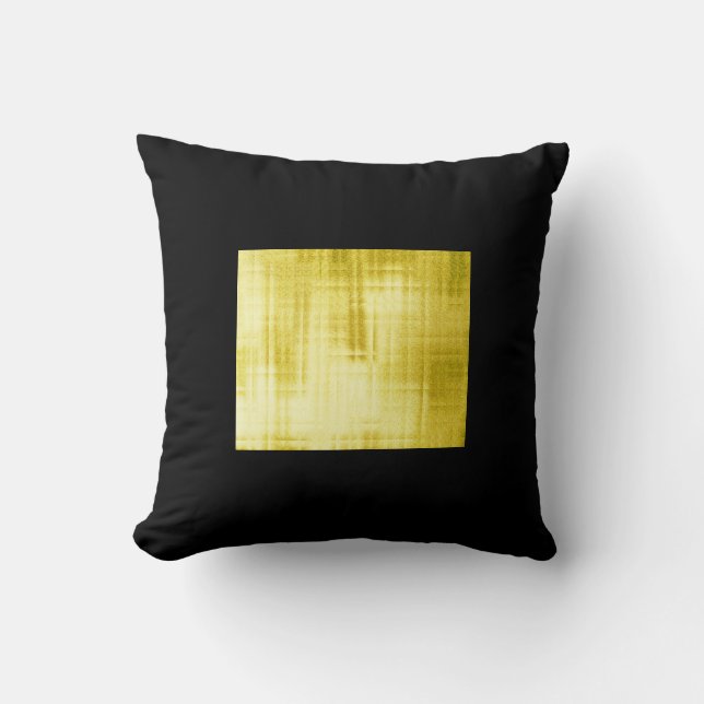 Gold-Paneled Black -II Throw Pillow (Front)