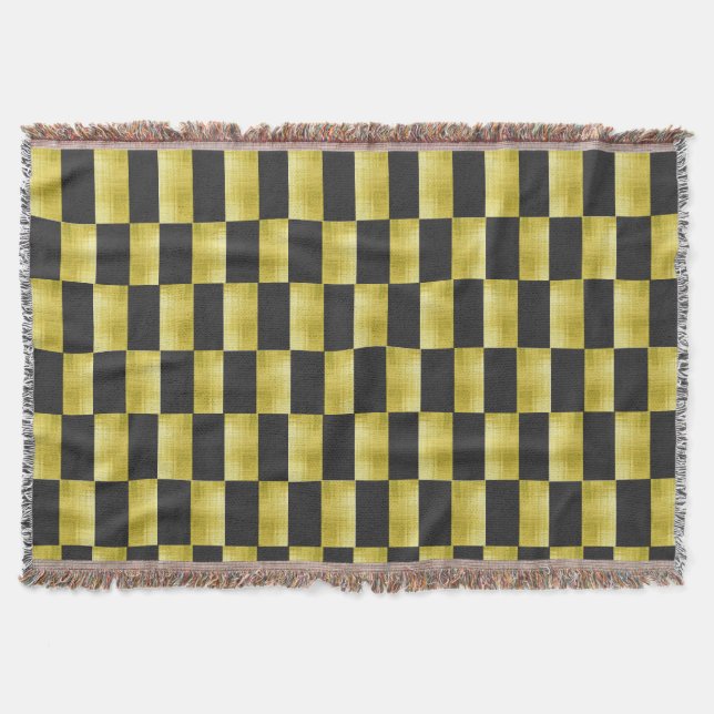 Gold-Paneled Black-IV  Throw Blanket (Front)