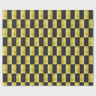 Gold-Paneled Black-IV Wrapping Paper