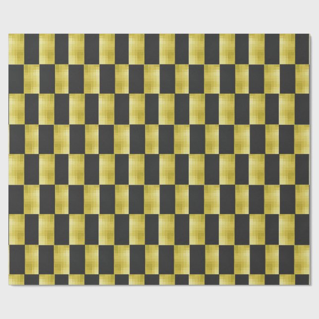 Gold-Paneled Black-IV Wrapping Paper (Flat)