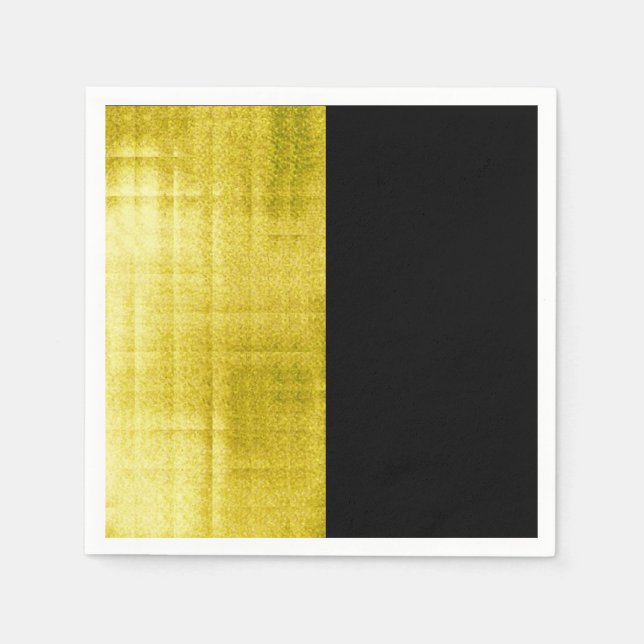 Gold Paneled Black Napkins (Front)