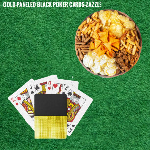 Gold Paneled Black Poker Cards