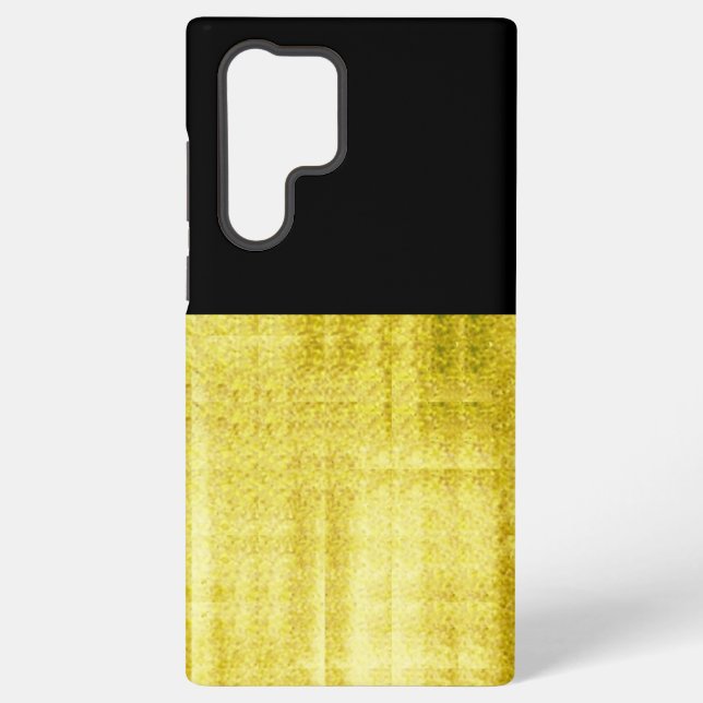 Gold Paneled Black   Samsung Galaxy Case (Back)