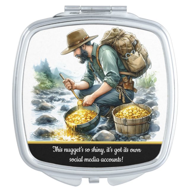 Gold panning adventure at the river's edge compact mirror (Front)
