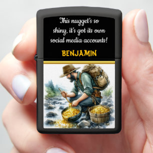 Gold panning adventure at the river's edge zippo lighter